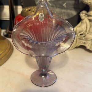 Fenton Iridescent Jack-in-the-Pulpit Glass Vase – Purple (2006)